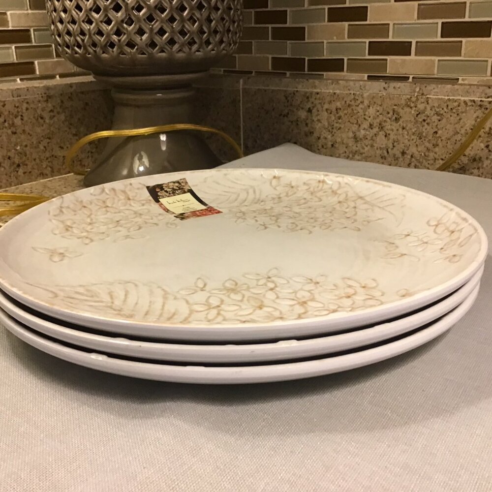 NWT Nichole Miller Melamine 11" serving platters set of 3